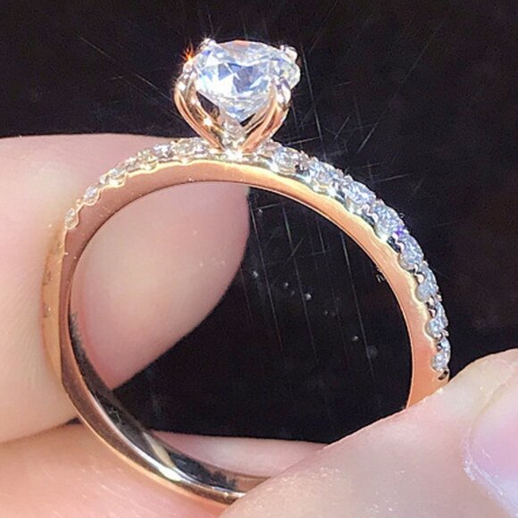 Dainty Refine Crystal Pure Round Beautiful Ring for Women, K880